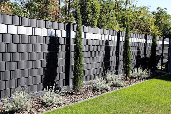 WDB Basic Line PVC Sichtschutzstreifen für Doppelstabmatten - PVC Sichtschutz für Gartenzaun & Doppe