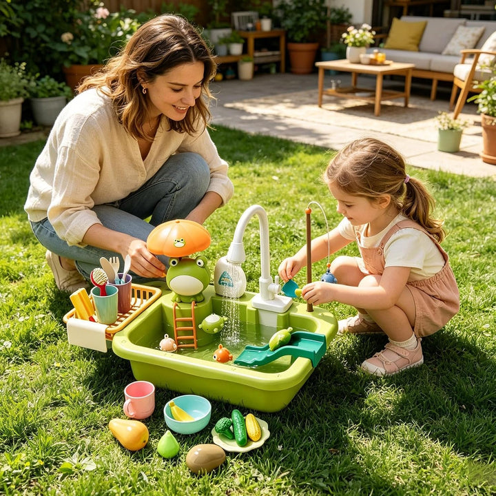Generisch Wasserspieltisch Kinder - 4 In 1 Matschküche Mit Automatischer Wasserpumpe | Fantasie Anre