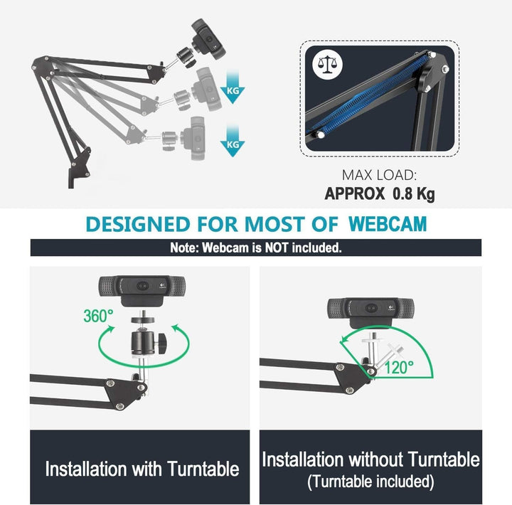 AYIZON Kiyo Webcam-Bodenständer, Metall, zusammenklappbar, kompatibel mit Razer Kiyo, Kiyo Pro, Kiyo