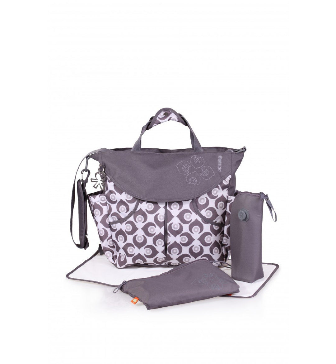 okiedog SUMO 34002 Wickeltasche/Wickelrucksack inkl. Zubehör DAMASK, weiss/grau Damask Weiss/Grau, D