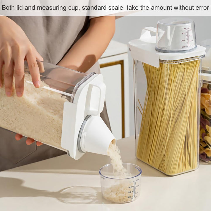 Fyfjur Müsli Aufbewahrung, Waschpulver Aufbewahrungsbox with Measuring Cup, Vorratsdosen mit Deckel