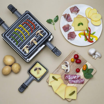 Wëasy Raclette- & Grill für 4 Personen LUGA40, abnehmbare Grillplatte, leicht zu reinigen, 4 Pfannen