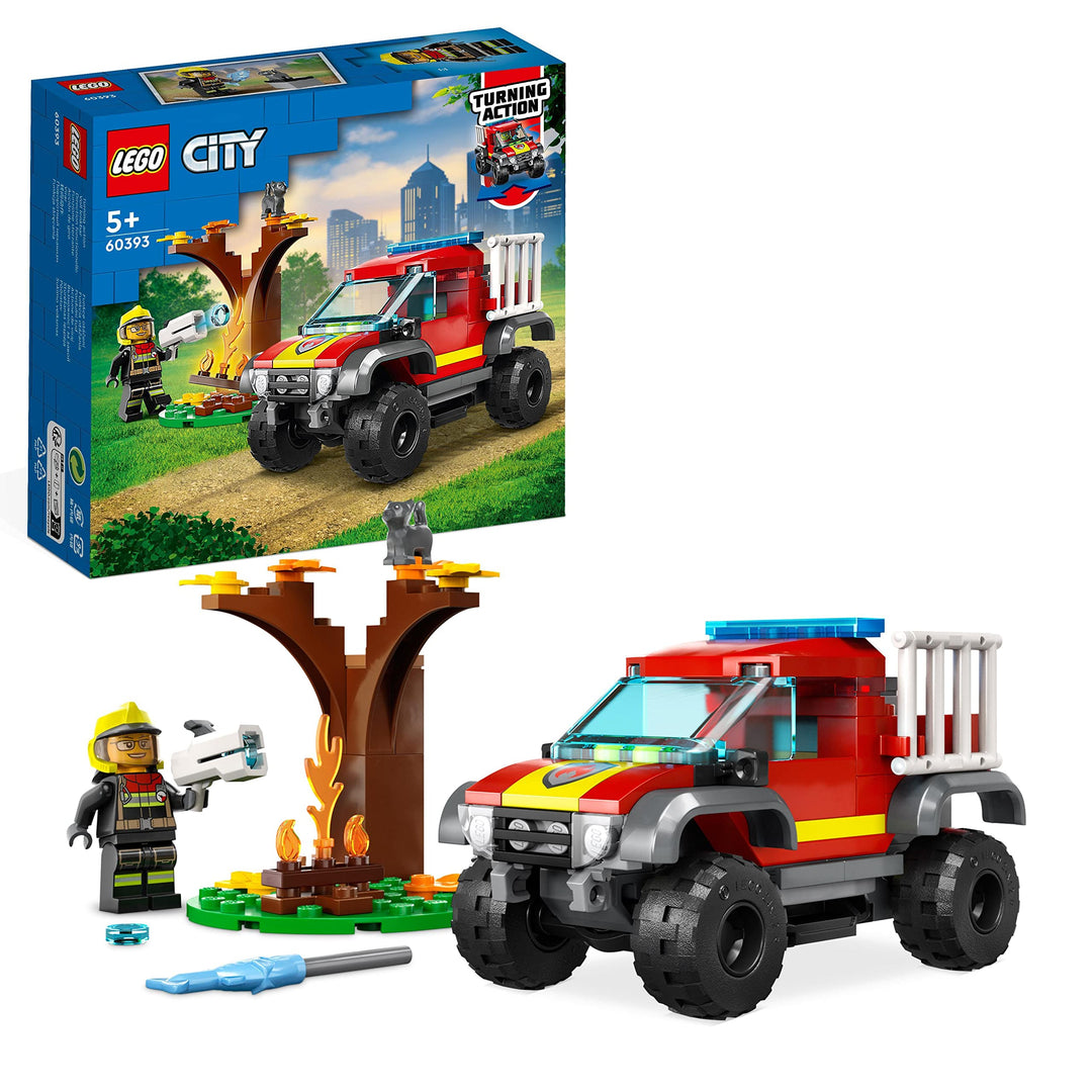 LEGO 60393 City Feuerwehr-Pickup Set, Feuerwehr-Spielzeugauto Mit Feuerwehr-Einsatzkraft Für Kinder