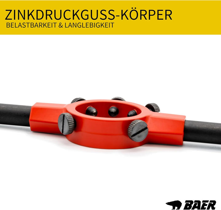 BAER PRO Schneideisenhalter 55 x 16mm, MF 22-26, G 5/8-3/4 - DIN 225 - Halter für Schneideisen - Gew