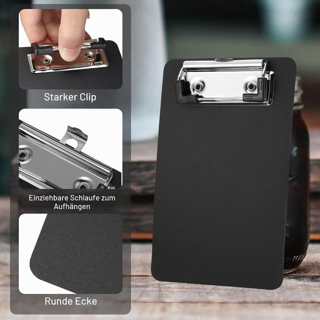 12 Stück Mini Klemmbrett 10X15CM Klein Schreibbrett Clipboard für Hotels, Bar, Kneipe, Restaurant (S