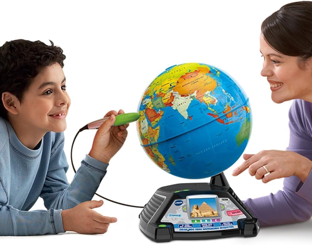 VTech Giramondo Interaktiver Videokarten, Weltkarte für Kinder, mit Touch-Stift und Bildschirm 2,7 Z