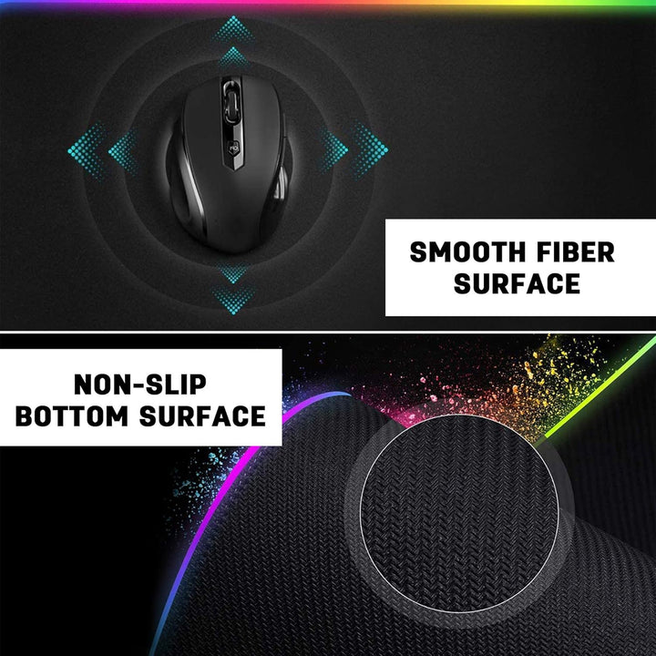 DORRISO RGB Gaming Mauspad 800x300x4mm XL RGB LED Schreibtischunterlage Grosse Mousepad Wasserdicht