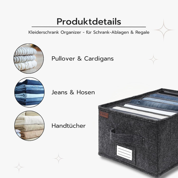 MEKAA® Hosen Organizer Für Kleiderschrank - 2er-Set - Praktische Schrank Organizer Ihrer Hosen, Pull