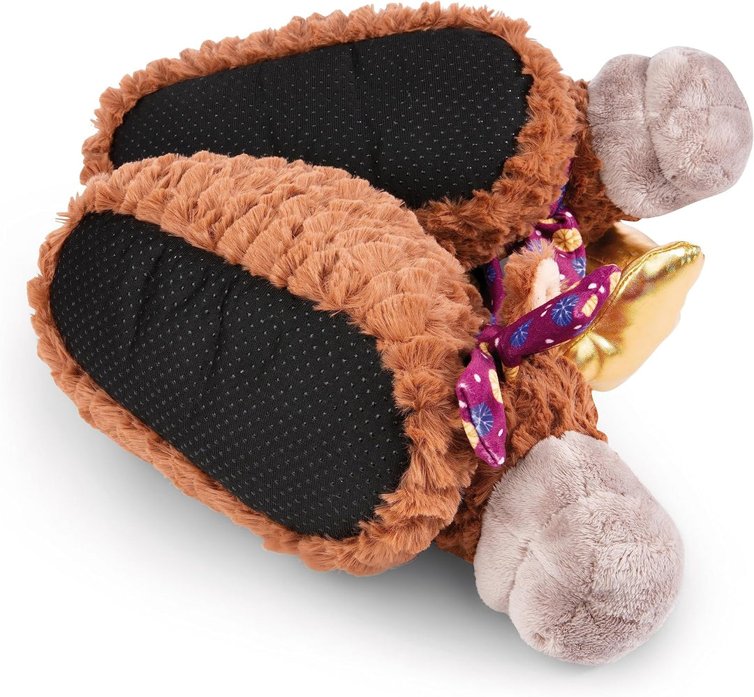 NICI 49336 Elch Thure Grösse 34-37 (M) braun-Nachhaltige warme Kuscheltier Hausschuhe für Jungen und
