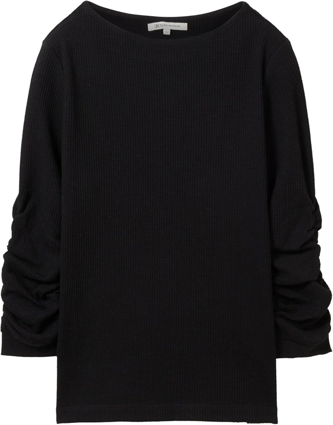 Tom Tailor Denim Damen 1034290 Sweatshirt mit Raffarm (1er Pack) S 14482 - Deep Black, S 14482 - Dee