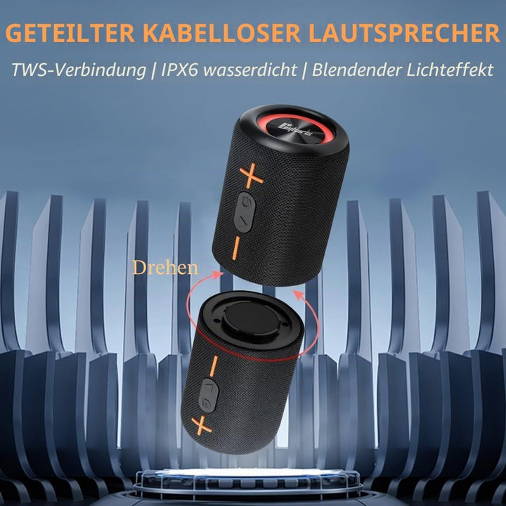 CYBORIS 2 Tragbarer Bluetooth Lautsprecher, Wasserdicht, Split Wireless, 20W Stereo-Sound, 24h Spiel