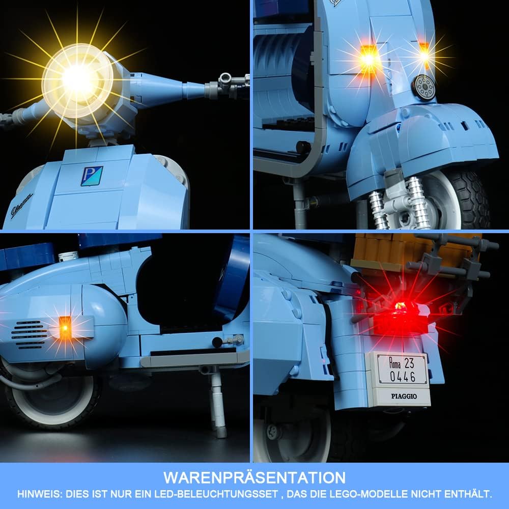Led Licht Set Kompatibel mit LEGO Vespa 125 Vintage Scooter, Led Beleuchtungs Set Compatible with LE