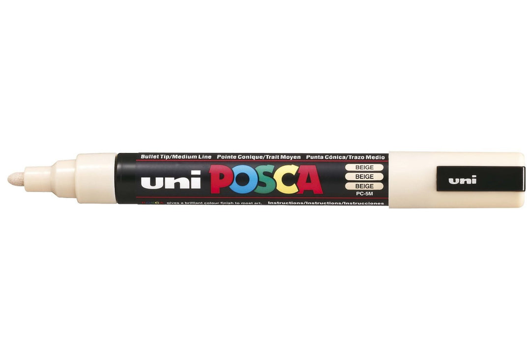 uni-ball Posca PC-5M Marker, mittlere Rundspitze, Beige, 12 Stück, beige