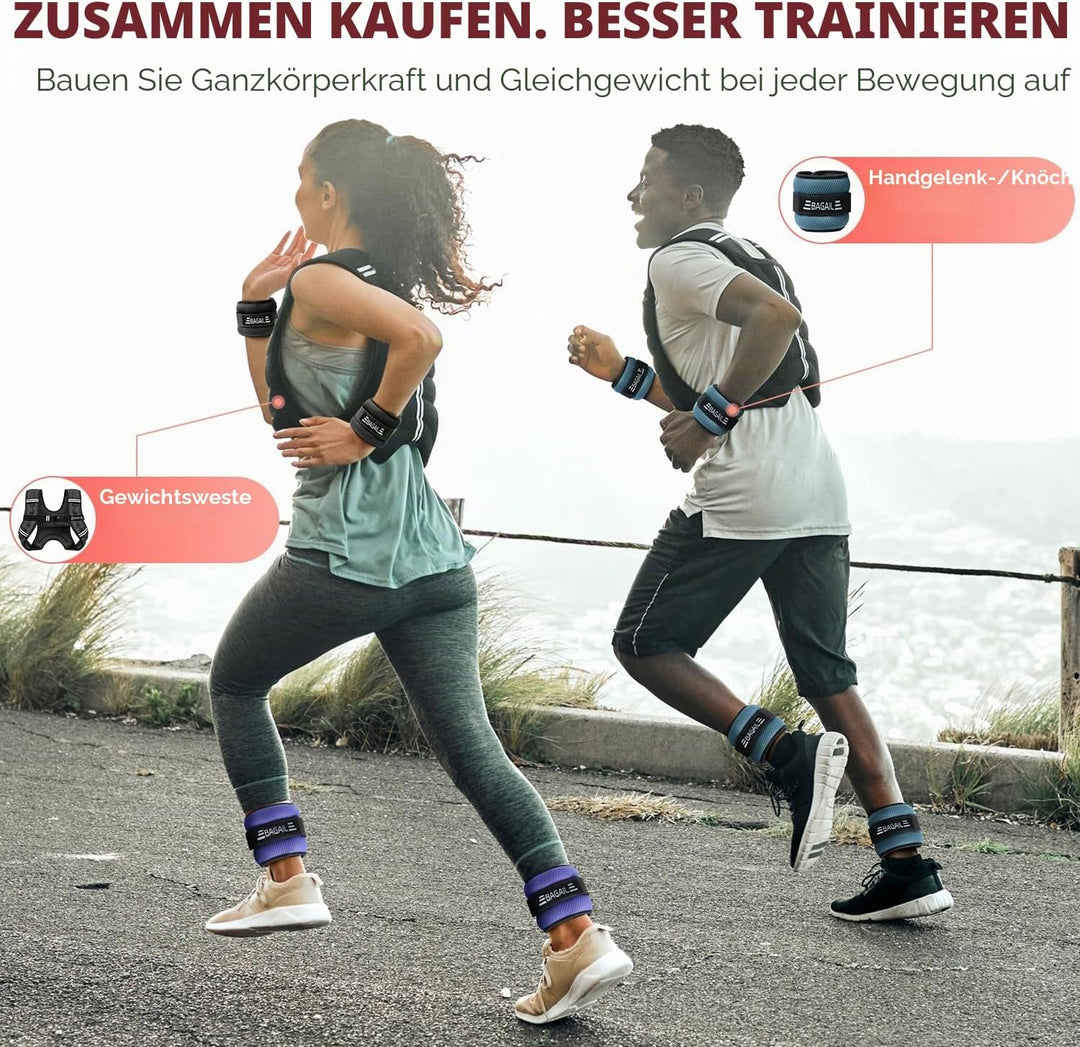 BAGAIL Gewichtsweste für Krafttraining, Brustgrösse Verstellbar, Praktische Tasche, mit Eisensand Ge