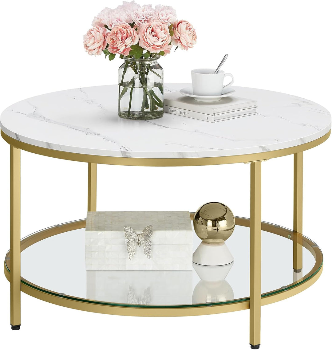 VASAGLE Couchtisch, Wohnzimmertisch, Sofatisch, für Wohnzimmer, mit Glasplatte, viel Stauraum, einfa