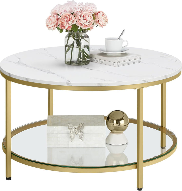 VASAGLE Couchtisch, Wohnzimmertisch, Sofatisch, für Wohnzimmer, mit Glasplatte, viel Stauraum, einfa