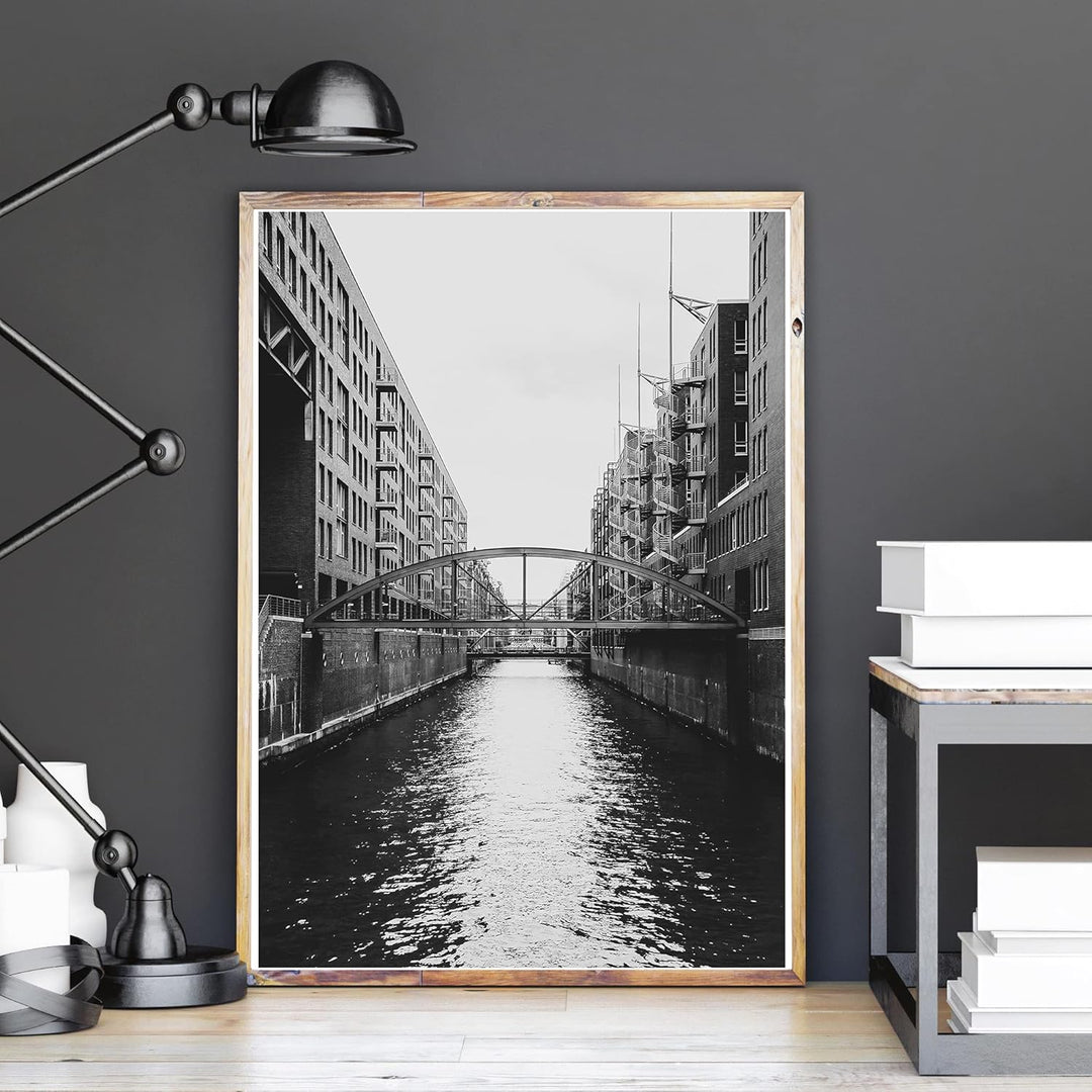 Hamburg Poster für dein Wohnzimmer – verschiede Grössen – Hamburger Bilder | Nordliebe | Schwarz Wei