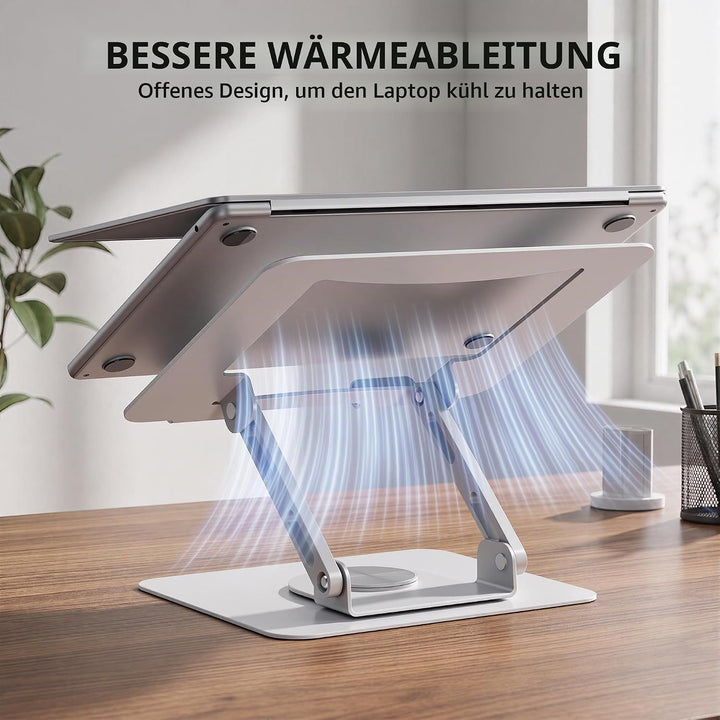 SOUNDANCE Laptopständer mit 360° drehbarer Basis, Ergonomische Computererhöhung für Schreibtisch, Ei