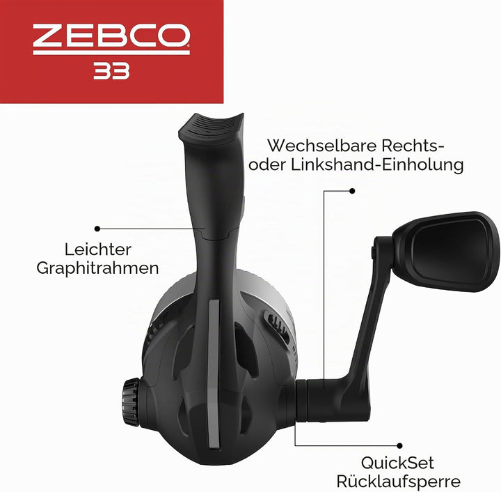 Zebco 33 Micro Spincast Angelrolle, Grösse 10 Rolle, wechselbare Rechts- oder Linkshänder-Apportieru