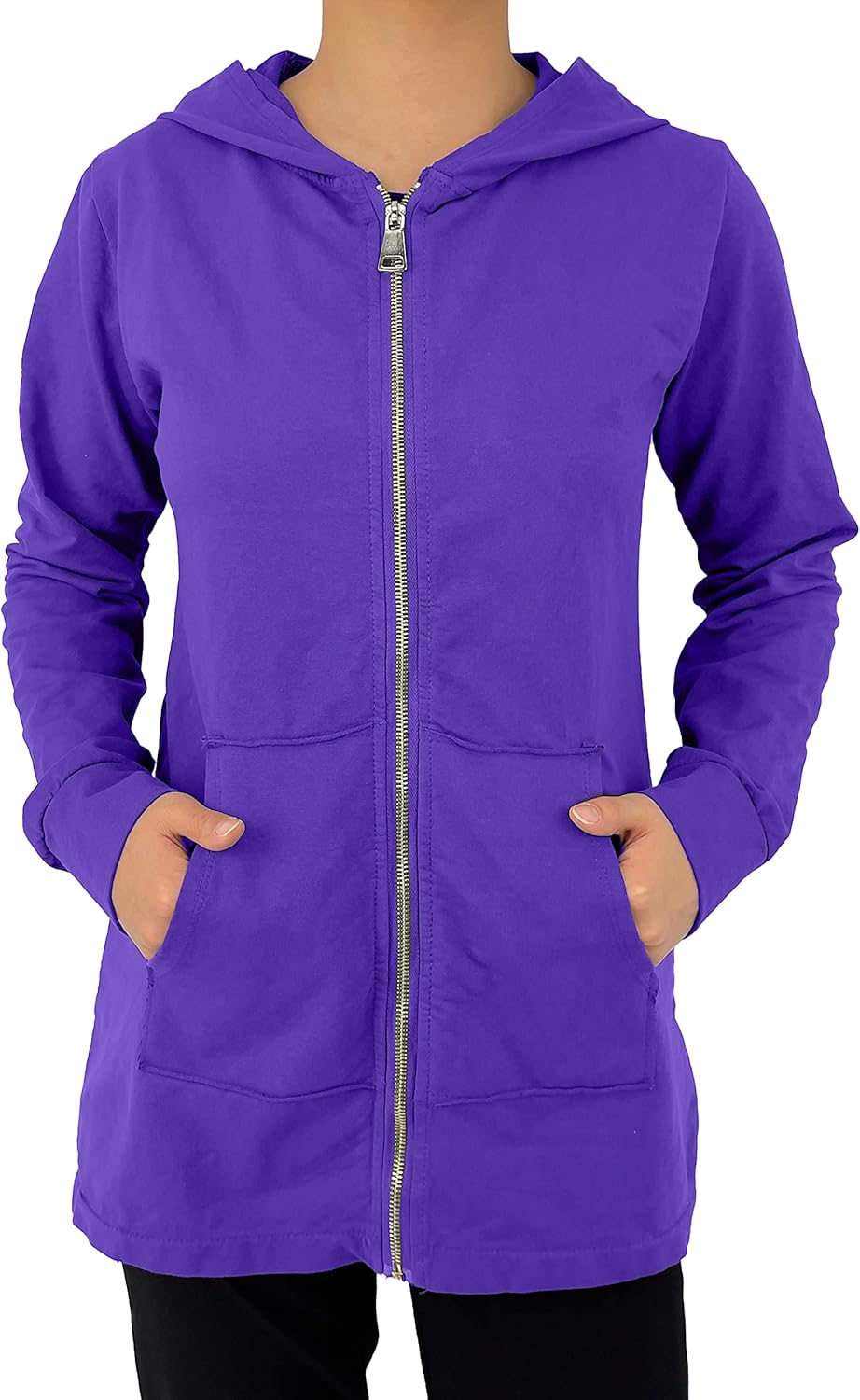 JOPHY & CO. Langes Sweatshirt für Frauen mit Kapuze, Reissverschluss und Taschen (cod. 9047)