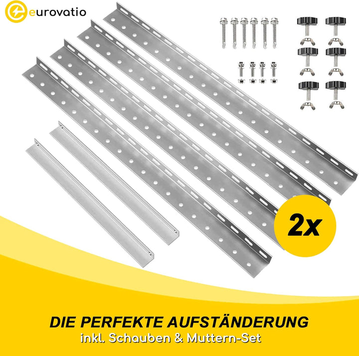 2 Sets Solarpanel Halterung Balkonkraftwerk | Solarmodul Halterung für Solarmodule bis 114cm | Verst