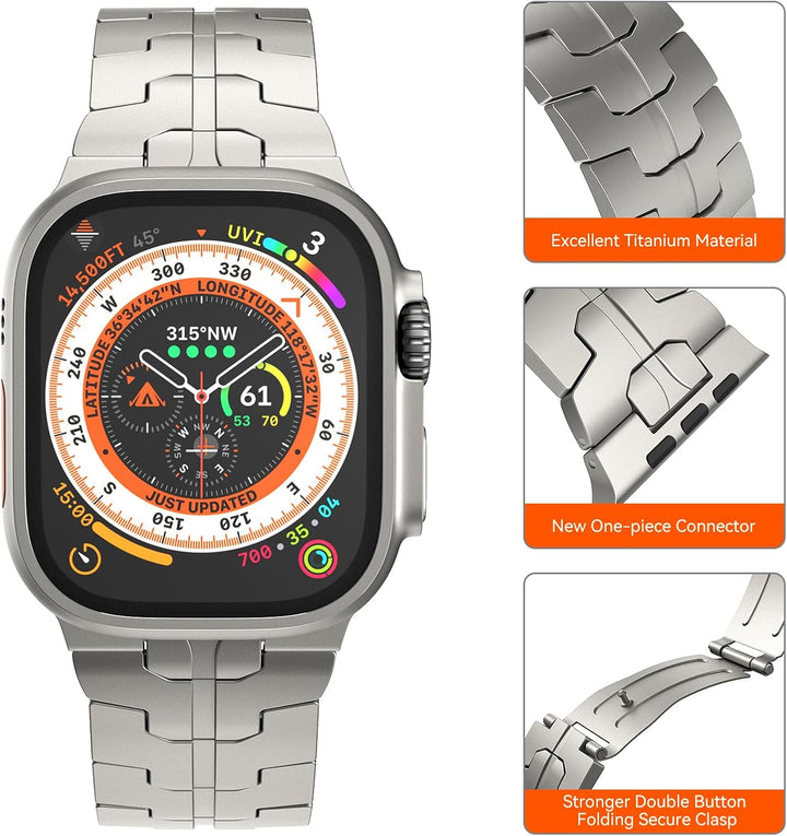LULULOOK Armband Kompatibel mit Apple Watch Ultra 2/Ultra 49mm, Premium Titanium Grad 2 Ersatzarmbän
