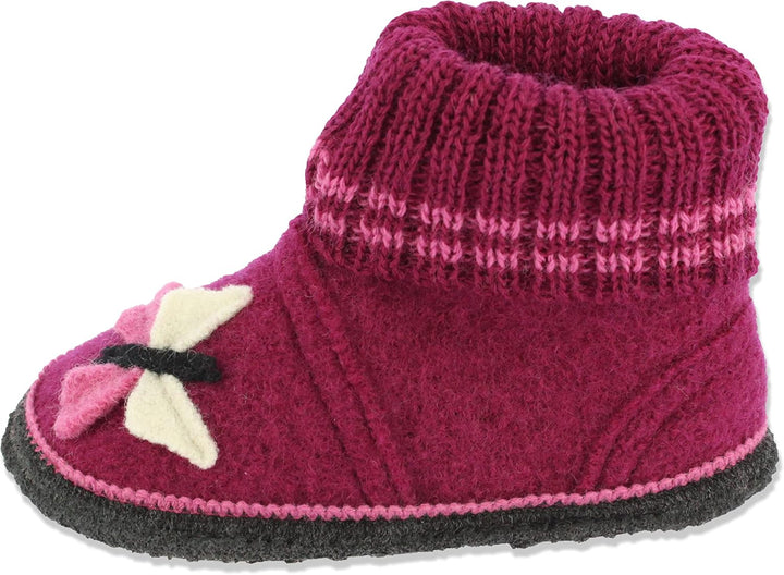 Beck Mädchen Butterfly Hausschuh 24 EU Bordeaux, 24 EU Bordeaux