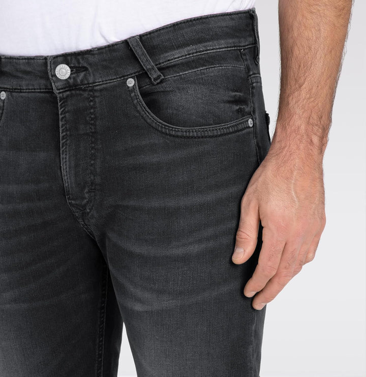 MAC Jeans Herren Jeans Hose Arne Pipe Dünner Stretchdenim Blue Used 32W / 32L Black Black Authentic