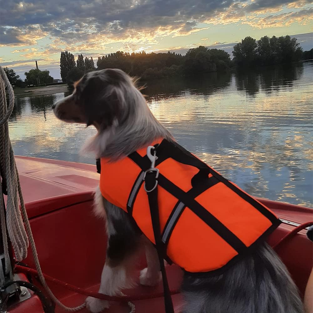 Nobby Hunde Schwimmhilfe, Grösse M, 35 cm, orange orange M, Rückenlänge 35 cm, bis 25 kg, orange M,
