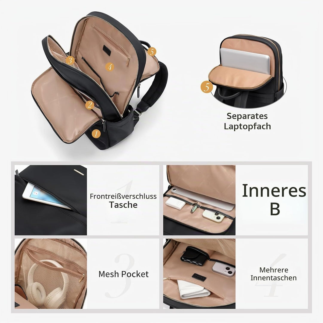 GOLF SUPAGS Laptop Rucksack für Damen Casual Daypack für Arbeit Reisen College Schulrucksack Handtas