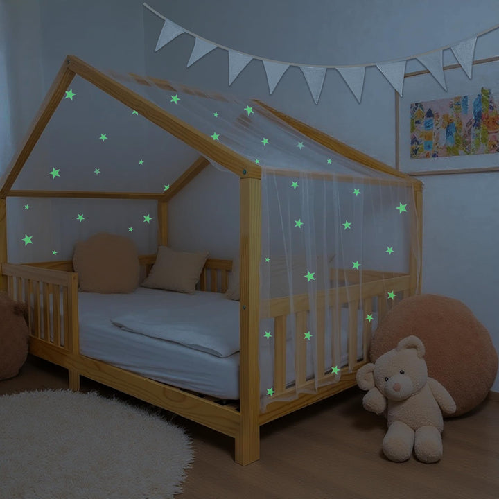 Hook Hausbett Himmel Betthimmel für Hausbett Kinder – Leuchtender Sternenhimmel Stoffhimmel für Haus