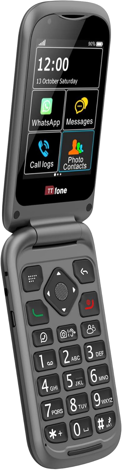 TTfone TT970 Whatsapp 4G Touchscreen Senior Big Button Flip Handy - mit 8MP Kamera und Hörgerät komp
