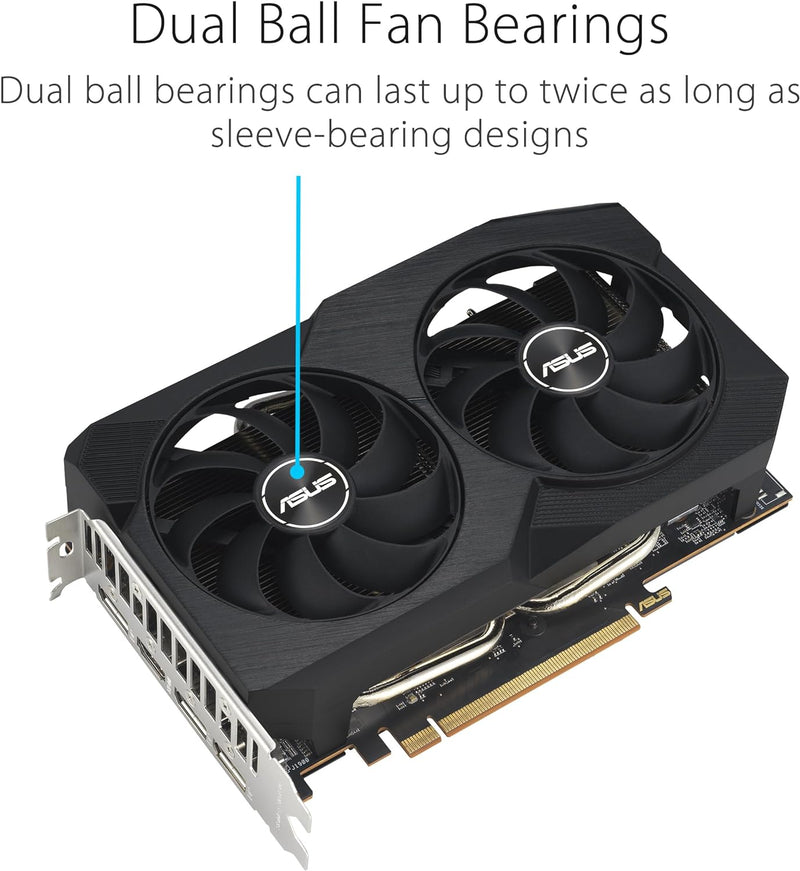 ASUS Dual Radeon RX 7600 V2 OC Edition 8GB GDDR6 Gaming Grafikkarte (AMD Radeon RX7600, PCIe 4.0, 1x
