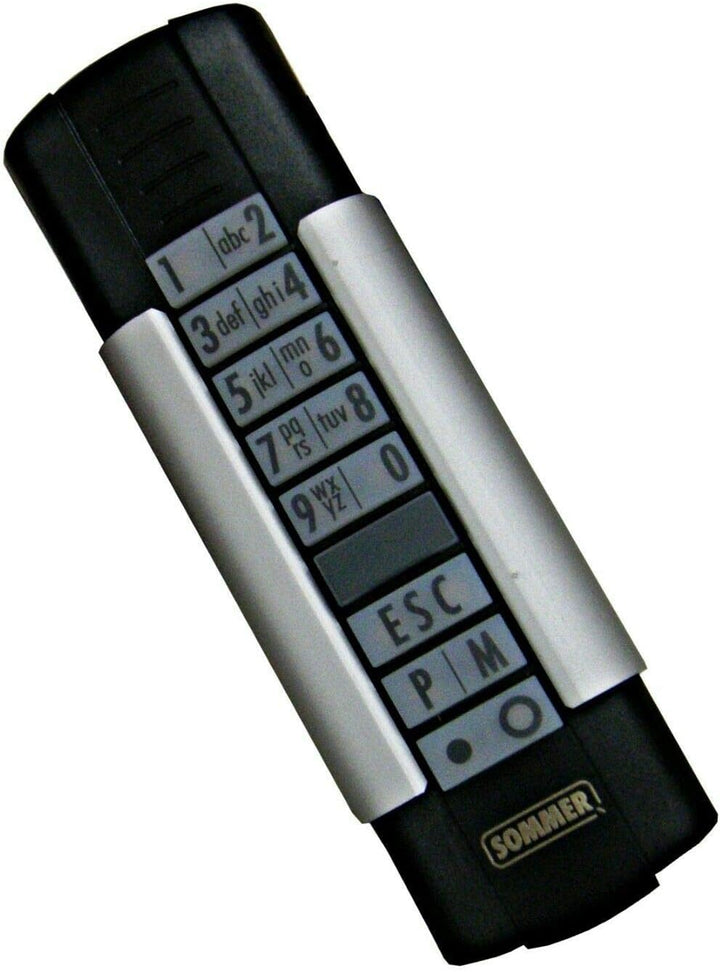 SOMMER Telecody+ Handsender 868,95 MHz 12-Befehl für SOMMER Torantriebe, S10212-00001, ‎Schwarz/Silb