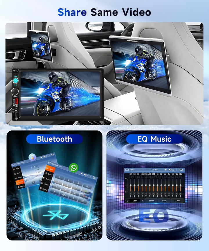 Hodozzy DAB/DAB+ Autoradio 2 Din Wireless Carplay Android Auto mit 7 Zoll IPS Bildschirm, Autoradio