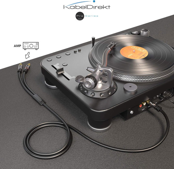 KabelDirekt – 5 m – Cinch-Y-Kabel, 1 Cinch auf 2 Cinch, Stereo-Audiokabel (Koax-Kabel, RCA-Stecker/S