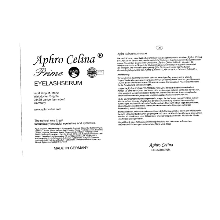 Aphro Celina Prime Wimpernserum Vegan 1er Pack (1x3 ml)