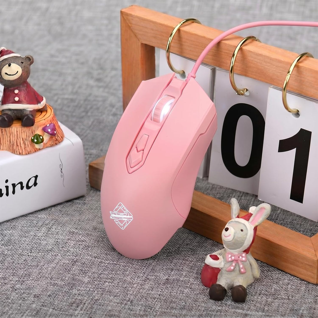 Lomiluskr AJ52 Gaming-Maus, kabelgebunden, 7 programmierbare Tasten, Computermäuse mit RGB-LED-Hinte