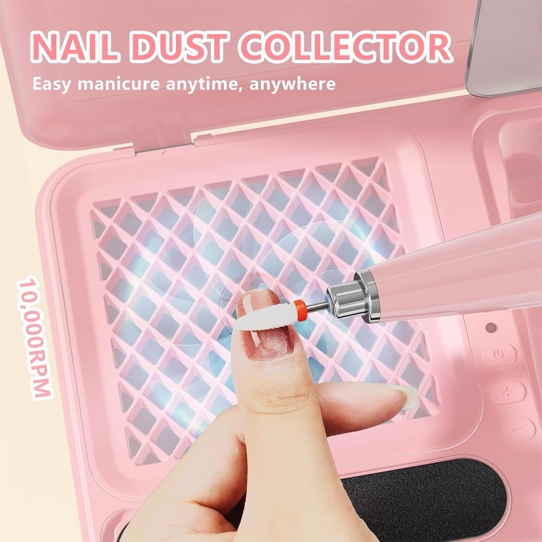 Nagelfräser mit Absaugung-15000U/min, Vakuum-Nagelventilator-Staubsammler mit wiederverwendbarem Fil
