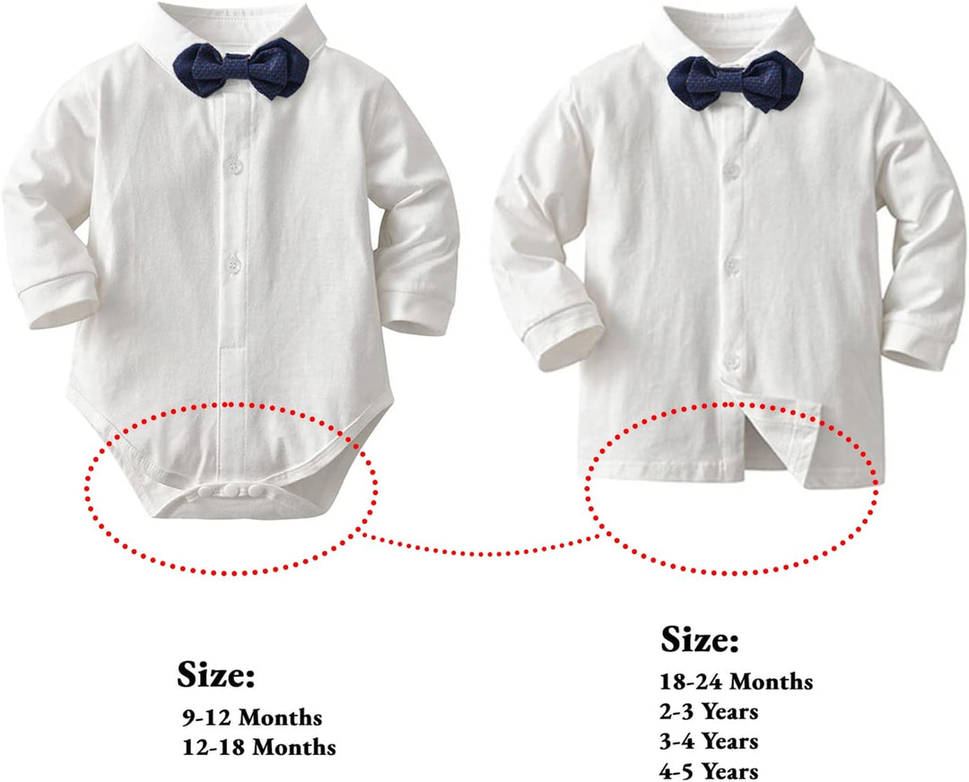 Volunboy Baby Anzug Jungen Anzugweste Hemd mit Fliege für Festlich Hochzeit Bekleidung Set 4tlg 12-1