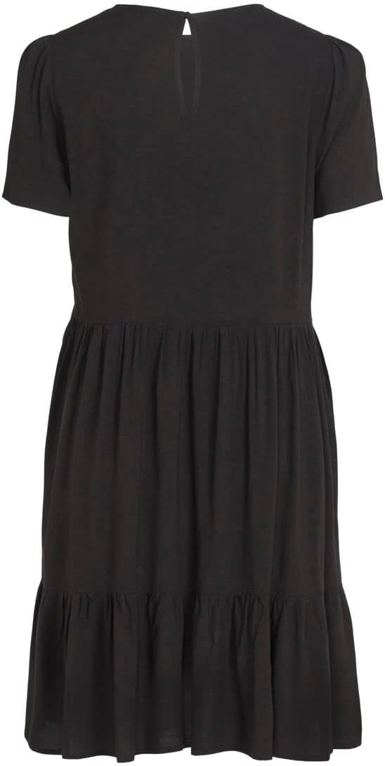 Vila Damen Vipaya S/S Dress-Noos Kleid 40 Schwarz, 40 Schwarz