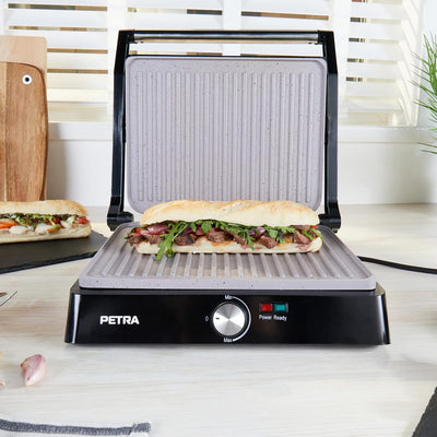 Petra PT4076VDEEU10 XL 180° Elektrogrill und Panini-Presse - Sandwichtoaster mit marblestone Antihaf