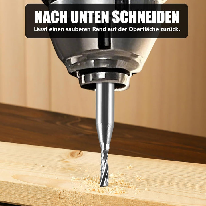 5 Stück Schaftfräser 3,175 mm Schaft Downcut 17 mm Schnittlänge CNC Fräser Nutfräser aus Hartmetall