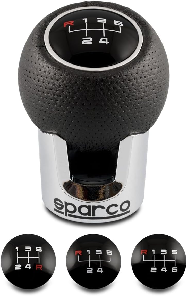 Sparco Manueller Schaltknauf Lazio Chrom/Schwarz Universal LAZIO Schwarz/Chrome, LAZIO Schwarz/Chrom