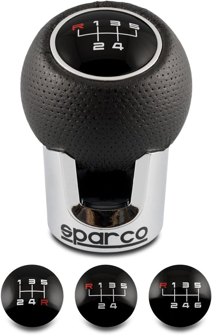 Sparco Manueller Schaltknauf Lazio Chrom/Schwarz Universal LAZIO Schwarz/Chrome, LAZIO Schwarz/Chrom