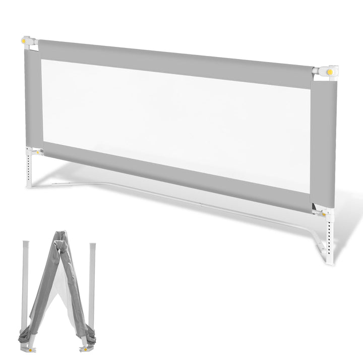 Ikodm Bettgitter Klappbar 2x200cm, Bettschutzgitter Höhenverstellbar von 68-95cm, Rausfallschutz Bet
