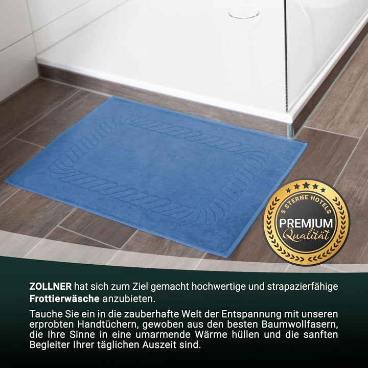ZOLLNER 2er Set Badematten - weiche und saugstarke Duschvorleger - waschbar bis 95°C - Baumwolle - 5