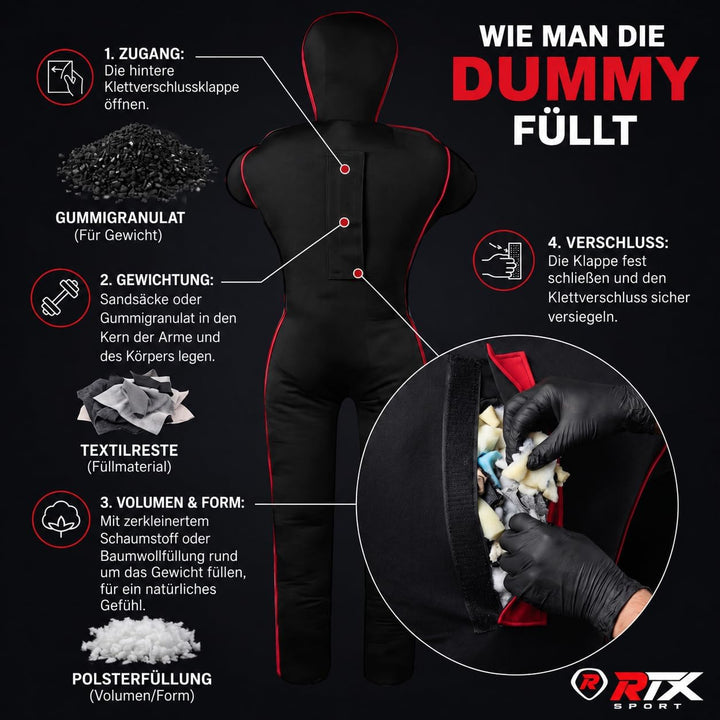 MMA Judo Grappling Dummy – Boxsack für Brazilian BJJ Jiu Jitsu Standposition Wrestling BJJ Dummy für