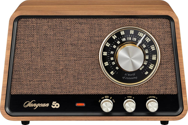 Sangean WR-101 Nussbaum. AM/FM com Bluetooth-Radio aus Holz, mit Einer sanften und präzisen Stimmung