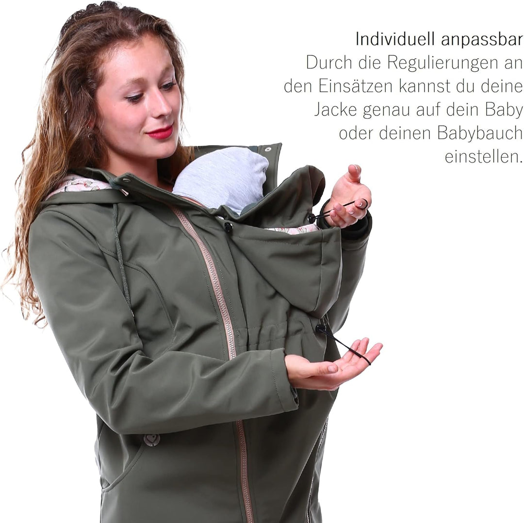 Viva la Mama – Allwetter Funktionsjacke für Mama und Baby, Umstandsjacke + Tragejacke - MELLORY XL v